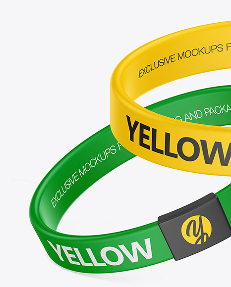 Two Silicone Wristbands Mockup