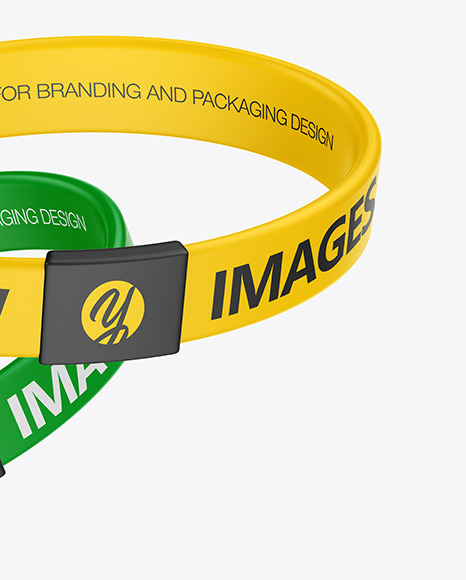 Two Silicone Wristbands Mockup