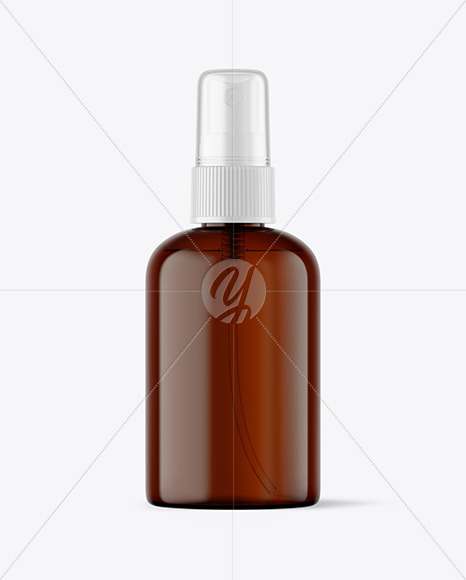 Amber Cosmetic Spray Bottle Mockup