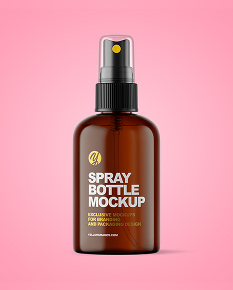 Amber Cosmetic Spray Bottle Mockup