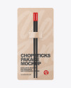 Matte Chopsticks in Kraft Pack Mockup