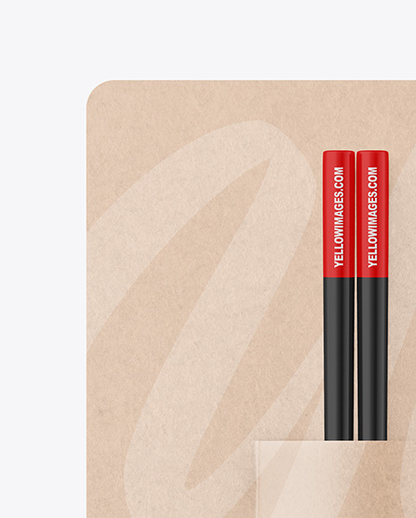 Matte Chopsticks in Kraft Pack Mockup