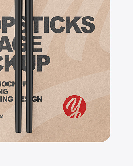 Matte Chopsticks in Kraft Pack Mockup