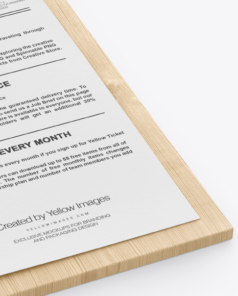 Small Wooden Menu Board Mockup