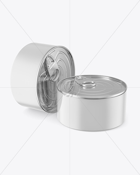 Two Glossy Tin Cans Mockup