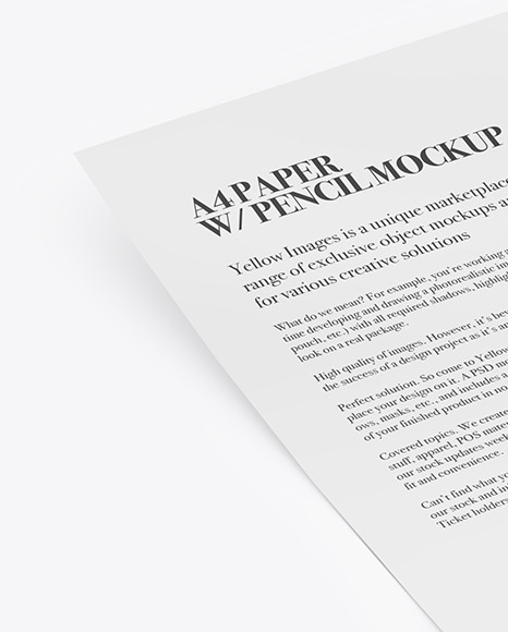 Paper With Pencil Mockup