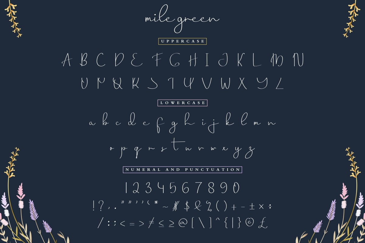 Mile Green Signature Font