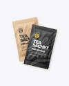 Two Kraft Paper Sachets Mockup