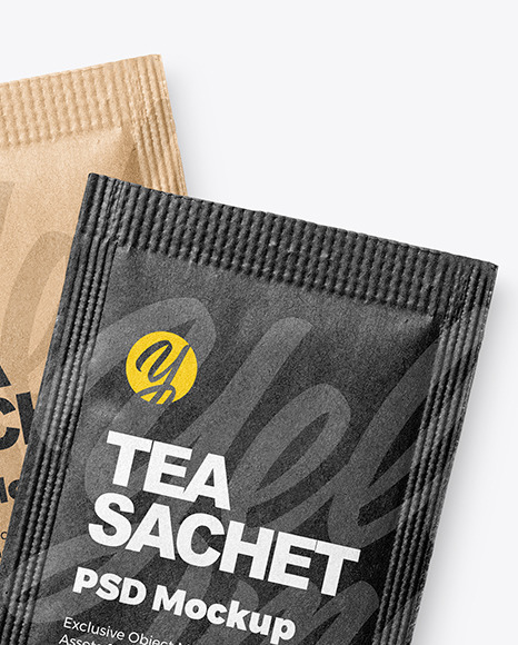 Two Kraft Paper Sachets Mockup