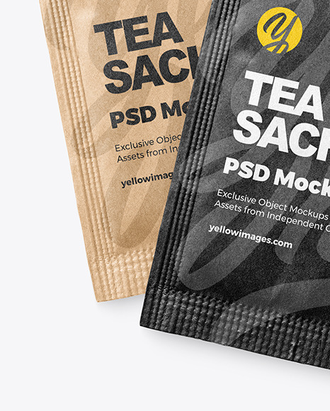 Two Kraft Paper Sachets Mockup