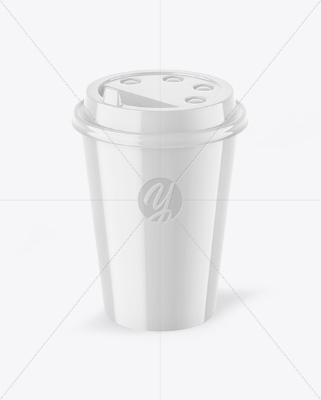 Glossy Paper Coffee Cup Mockup