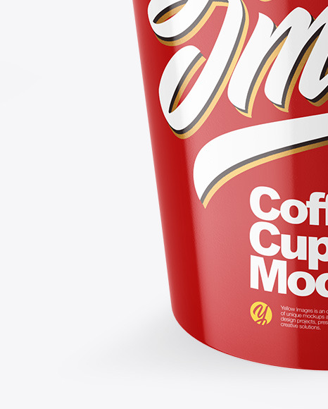 Glossy Paper Coffee Cup Mockup