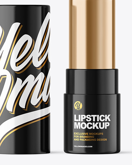 Glossy Lipstick Tube Mockup