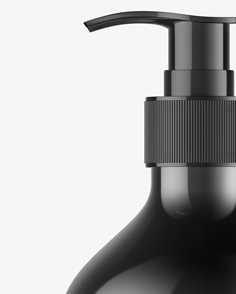 Glossy Liquid Soap Bottle With Pump Mockup