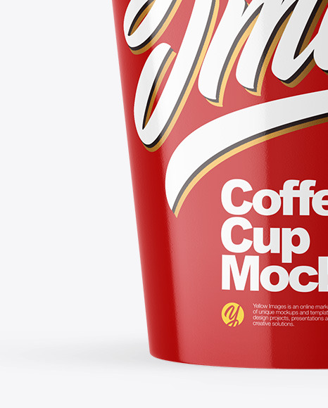 Glossy Paper Coffee Cup w/ Splash Mockup