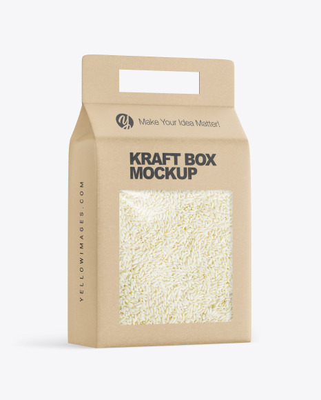 Kraft Box with Rice Mockup