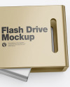 Metallic USB Type C Flash Drive Mockup