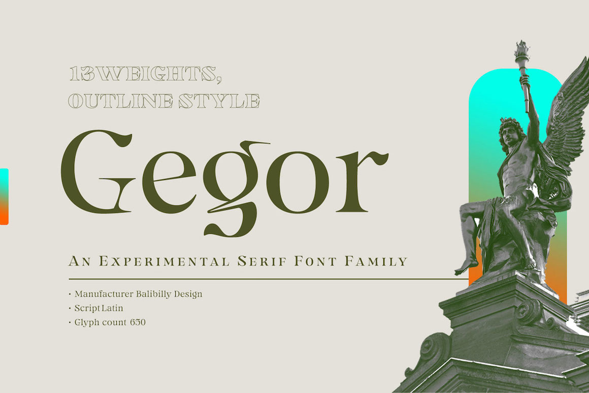 Gegor | Serif Experimental Display Font.