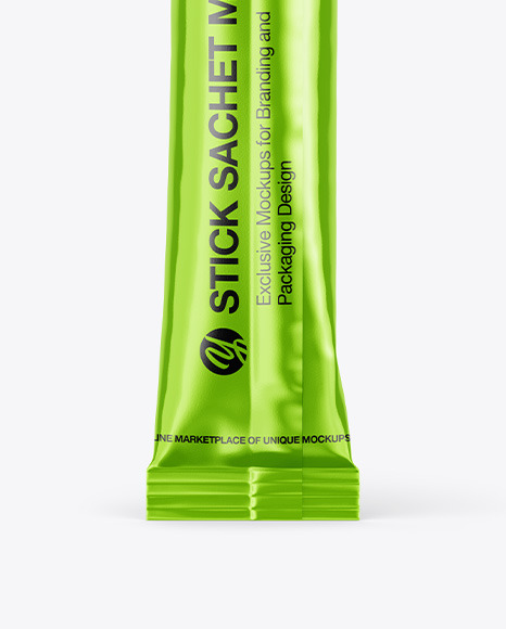 Metallic Stick Sachet Mockup