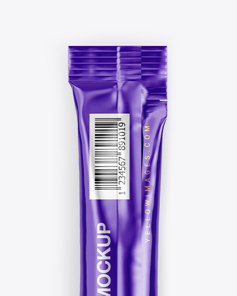 Metallic Stick Sachet Mockup