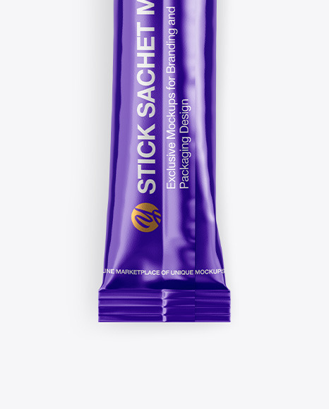 Metallic Stick Sachet Mockup