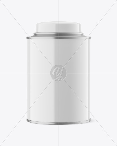 Glossy Tea Tin Can Mockup