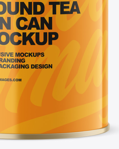 Glossy Tea Tin Can Mockup