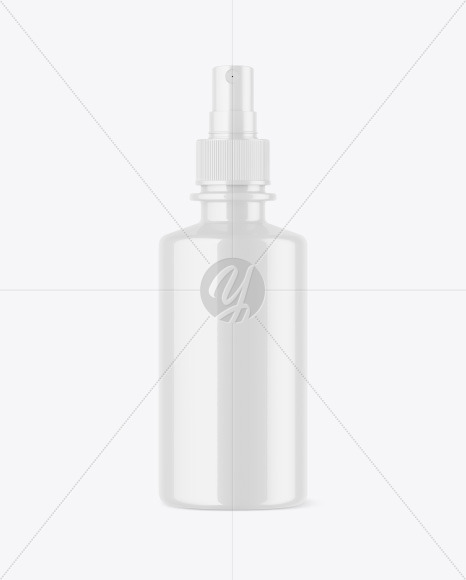 Glossy Plastic Spray Bottle Mockup