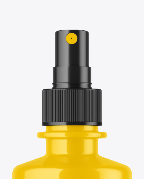 Glossy Plastic Spray Bottle Mockup