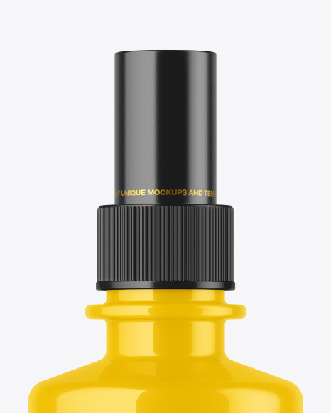 Glossy Plastic Spray Bottle Mockup