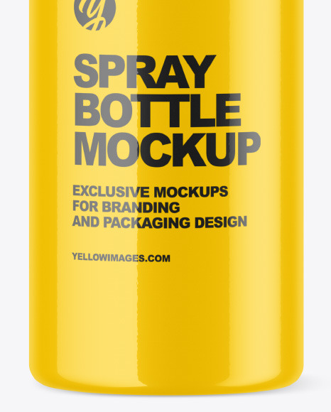 Glossy Plastic Spray Bottle Mockup