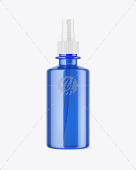 Blue Plastic Spray Bottle Mockup