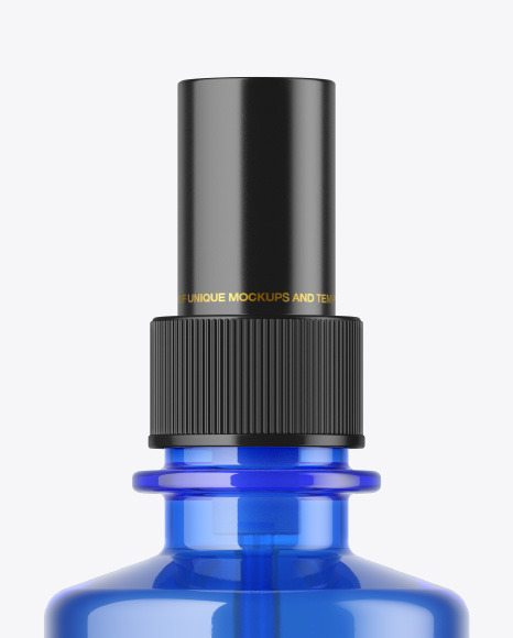 Blue Plastic Spray Bottle Mockup