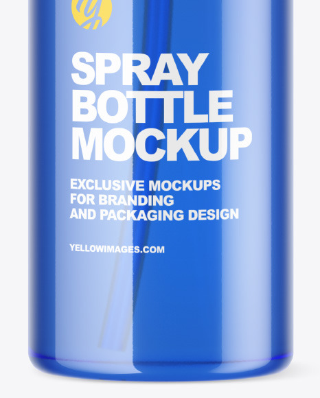 Blue Plastic Spray Bottle Mockup