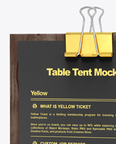 Plywood Table Tent w/Binder Mockup