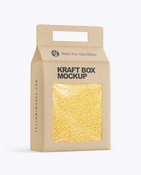 Kraft Box with Millet Mockup