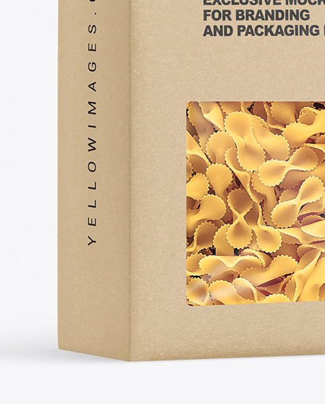 Kraft Box with Farfalline Pasta Mockup