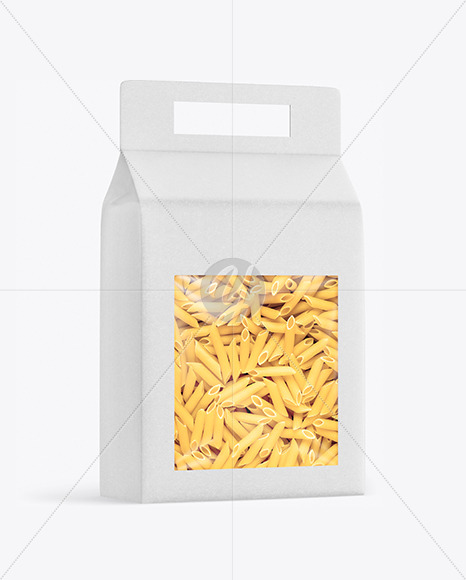 Kraft Box with Penne Pasta Mockup