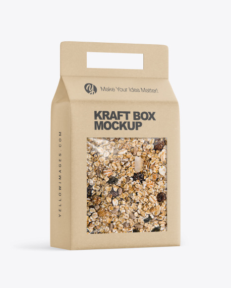 Kraft Box with Muesli Mockup