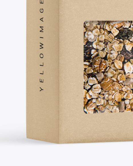 Kraft Box with Muesli Mockup