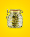 Medicinal Marijuana Jar w/ Clamp Lid Mockup