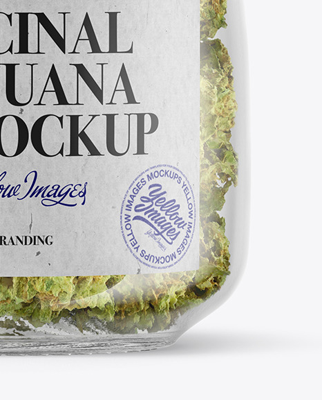 Medicinal Marijuana Jar w/ Clamp Lid Mockup