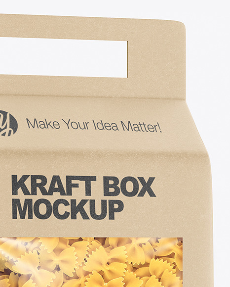 Kraft Box with Farfalle Pasta Mockup