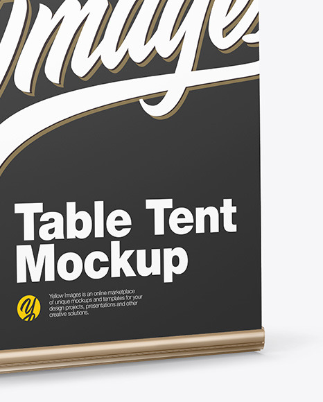 Metallic Table Tent Mockup - Side View