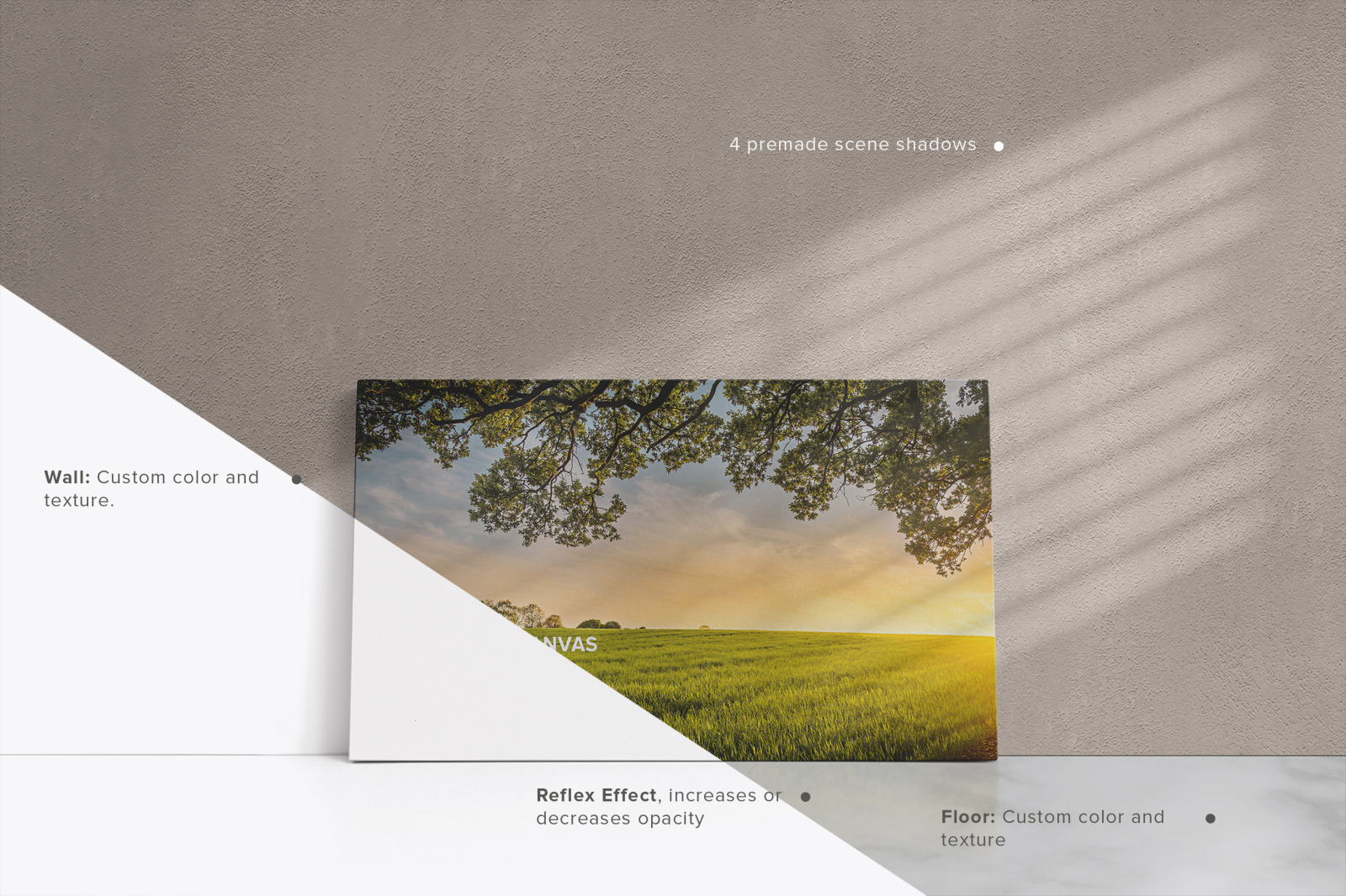 Leaning on Wall Front Canvas Mockup Bundle