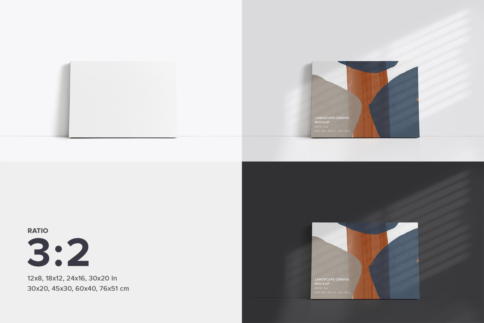 Leaning on Wall Front Canvas Mockup Bundle Leaning on Wall Front Canvas Mockup Bundle