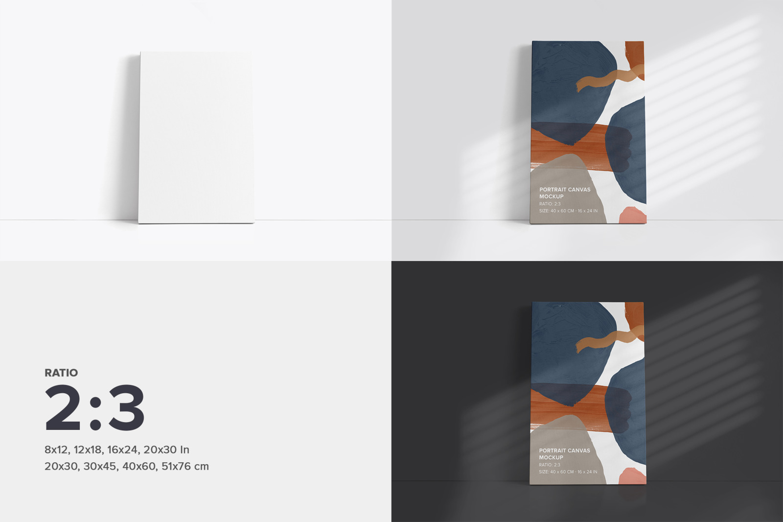 Leaning on Wall Front Canvas Mockup Bundle Leaning on Wall Front Canvas Mockup Bundle