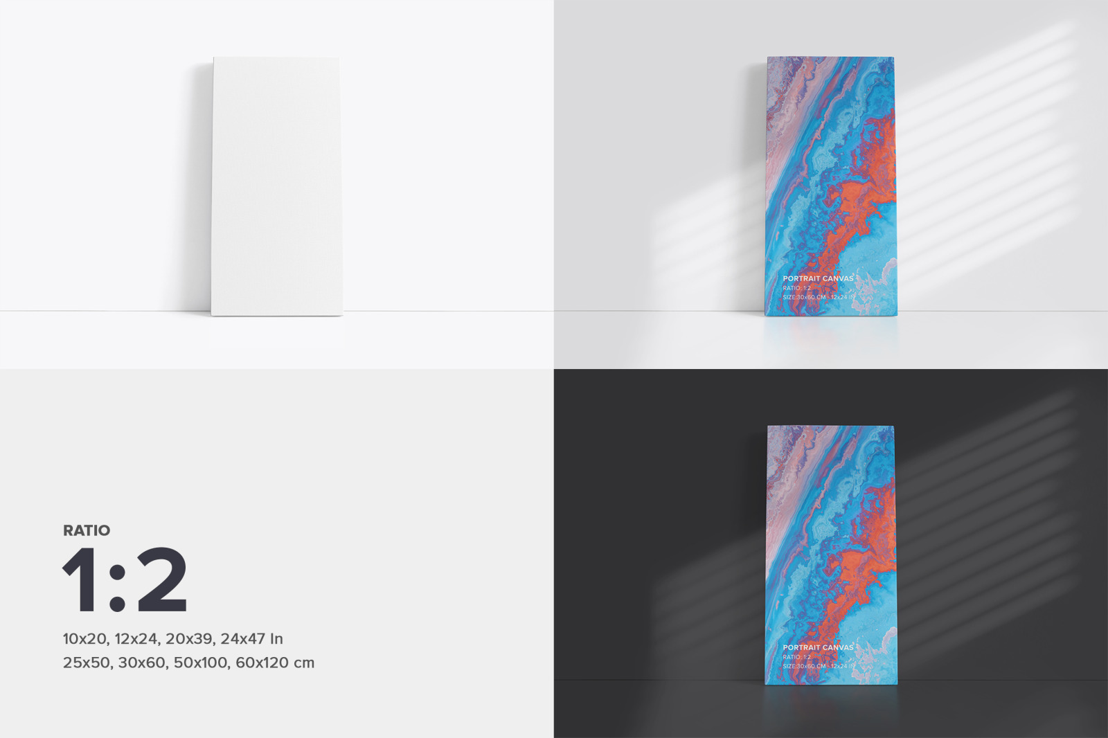 Leaning on Wall Front Canvas Mockup Bundle Leaning on Wall Front Canvas Mockup Bundle