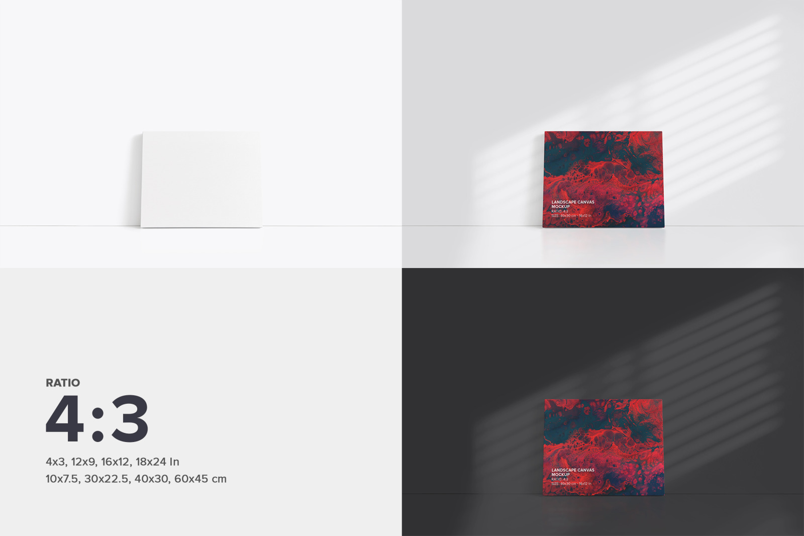 Leaning on Wall Front Canvas Mockup Bundle Leaning on Wall Front Canvas Mockup Bundle