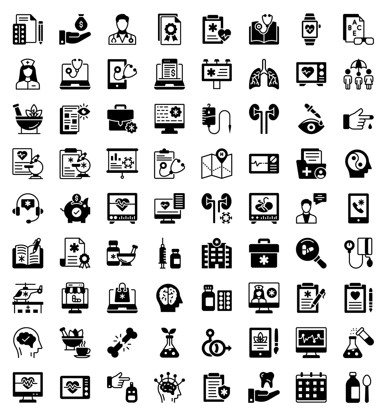 Creative design icons of medical and healthcare Creative design icons of medical and healthcare
